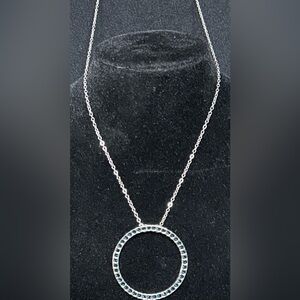 Paparazzi Silver Necklace with Blue Circle Pendant
